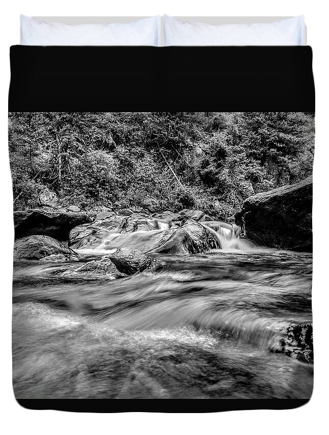 Creek Duvet Cover featuring the photograph Bubblin by Michael Brungardt