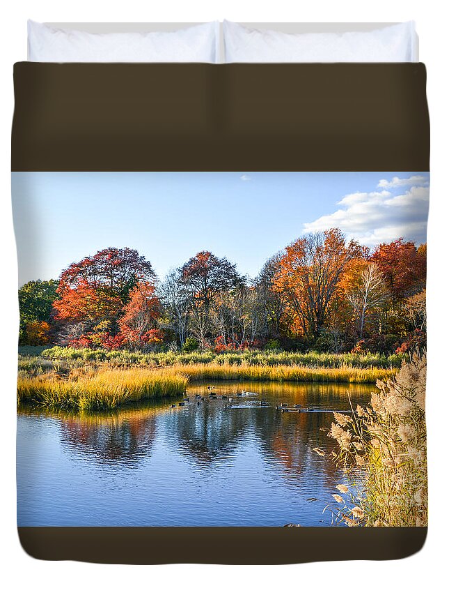 Buckeye Brook Duvet Cover featuring the photograph Buckeye Brook - Fall 2 by Lisa Kilby