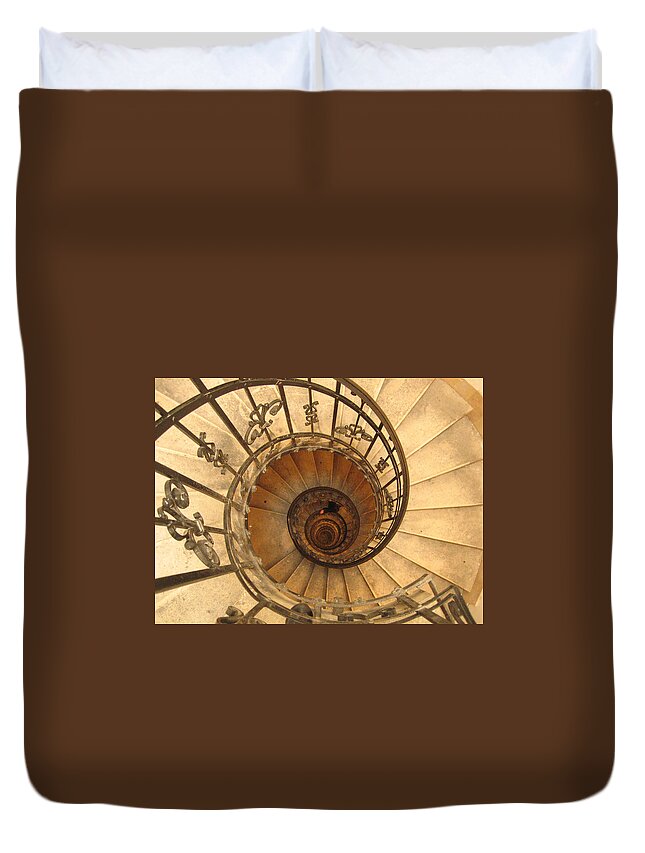 Photograph Duvet Cover featuring the photograph Budapest Staircase by Annette Hadley