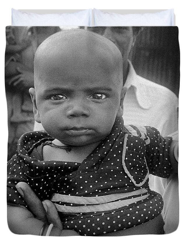 Buddha Baby Duvet Cover featuring the photograph Buddha Baby, Mumbai India by Wernher Krutein