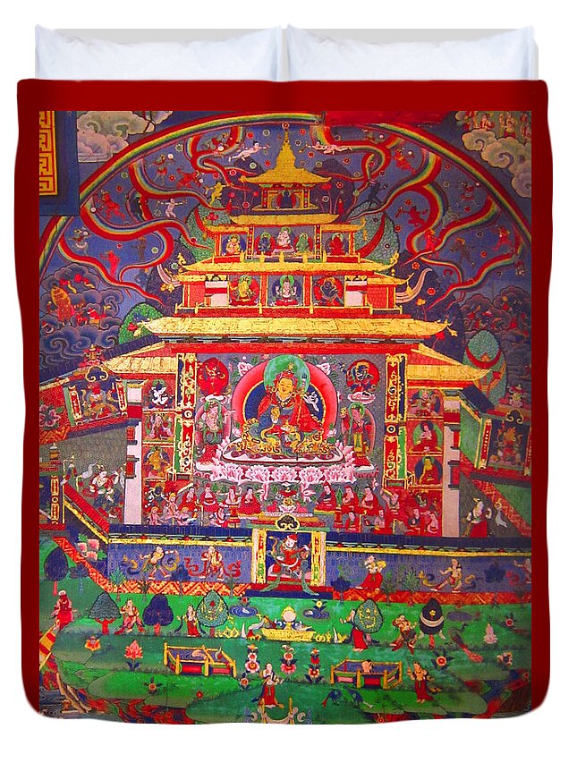 Buddhism Duvet Cover featuring the painting Buddhist Art by Steve Fields