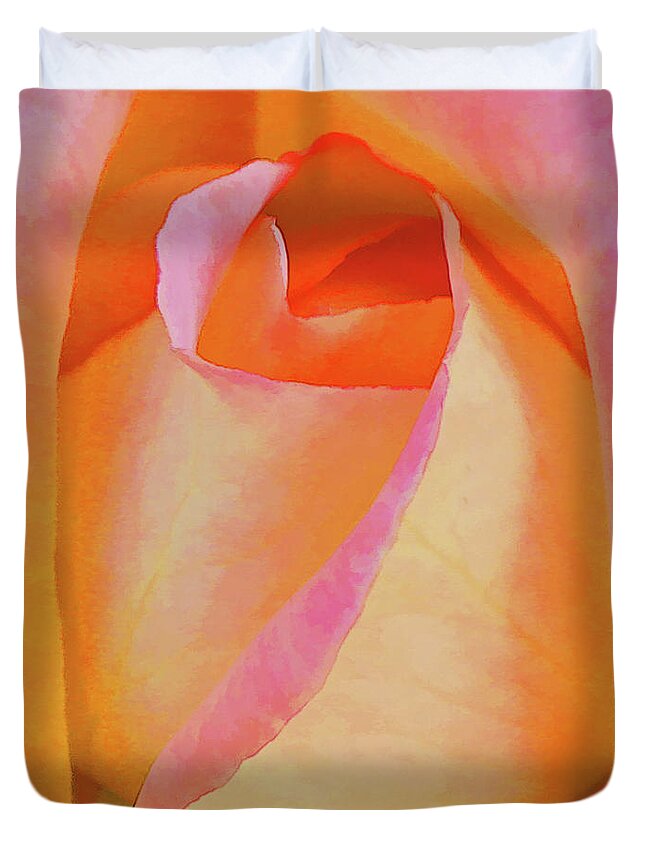 Rose Duvet Cover featuring the photograph Budding Love by Rochelle Berman
