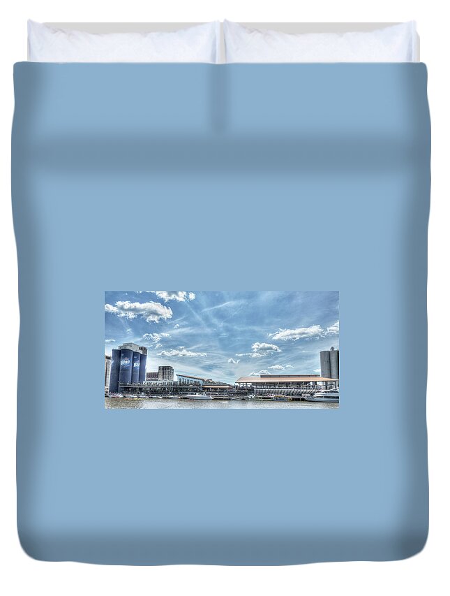 River Works Duvet Cover featuring the photograph Buffalo Six Pack by Leslie Montgomery