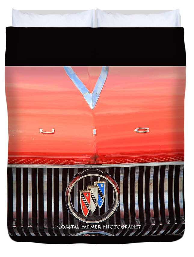 Red Duvet Cover featuring the photograph Buick by Becca Wilcox