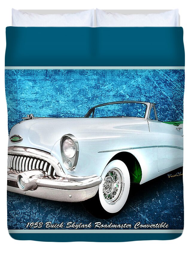 1953 Duvet Cover featuring the photograph Buick Skylark Roadmaster Convertible for 1953 by Chas Sinklier