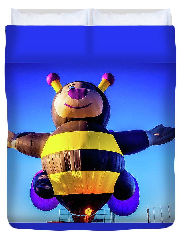 Bumblebee Duvet Cover featuring the photograph Bumblebee Hot Air Balloon by Garry Gay