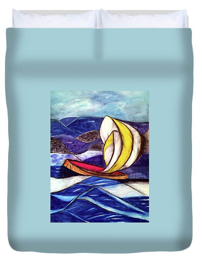 Seacape Duvet Cover featuring the digital art Bump by Dennis Ellman