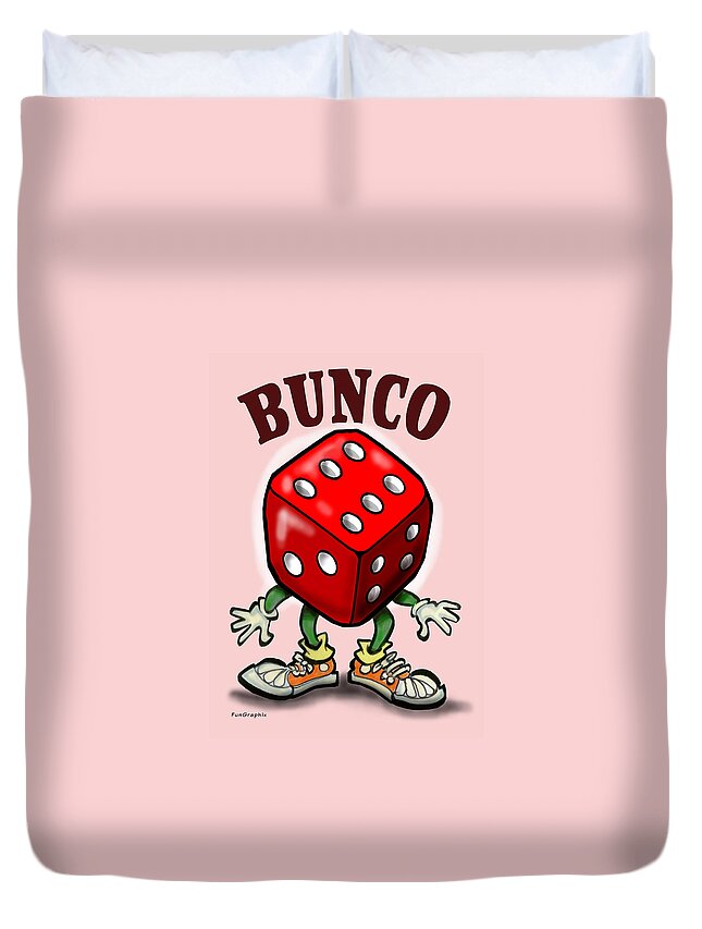 Bunco Duvet Cover featuring the greeting card Bunco by Kevin Middleton