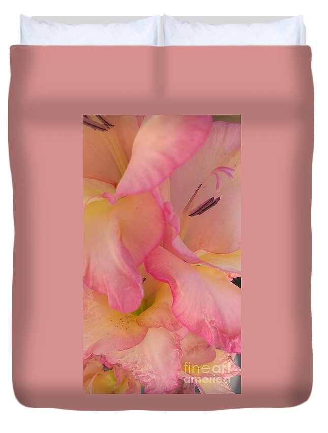 Gladiolus Duvet Cover featuring the photograph Bundle Of Bloom 2 by Lkb Art And Photography