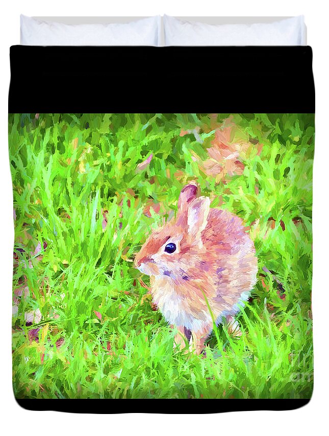 Bunny Duvet Cover featuring the photograph Bunny Beautiful by Kerri Farley