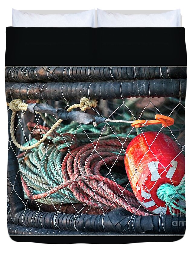 California Duvet Cover featuring the photograph Buoy and Ropes by Teresa Wilson