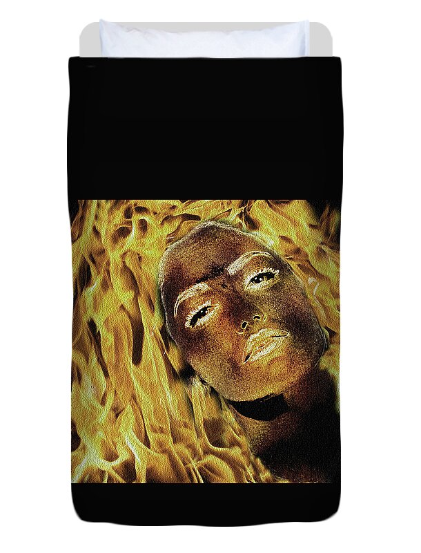 Closeup Duvet Cover featuring the photograph Burning Desire by Manjot Singh Sachdeva