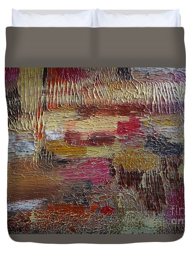 Abstract Duvet Cover featuring the painting Burst of Sunshine by Jimmy Clark