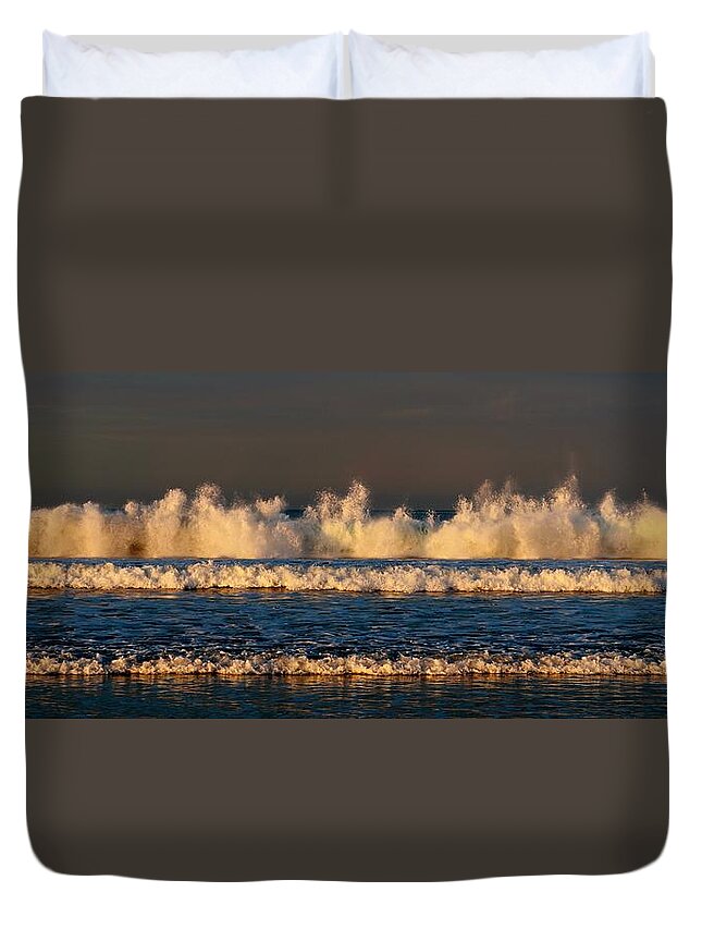 Ocean Duvet Cover featuring the photograph Dancing Waves by Christy Pooschke