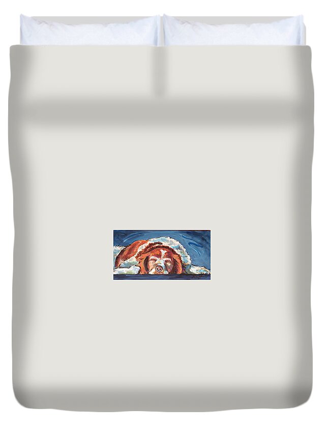  Duvet Cover featuring the painting Bushed by Judy Rogan