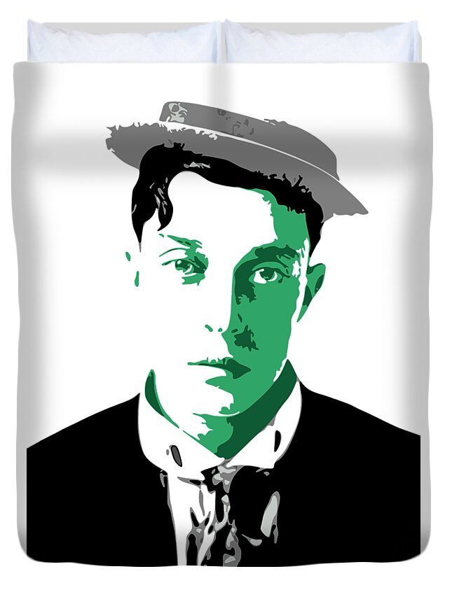 Buster Keaton Duvet Cover featuring the digital art Buster Keaton by DB Artist