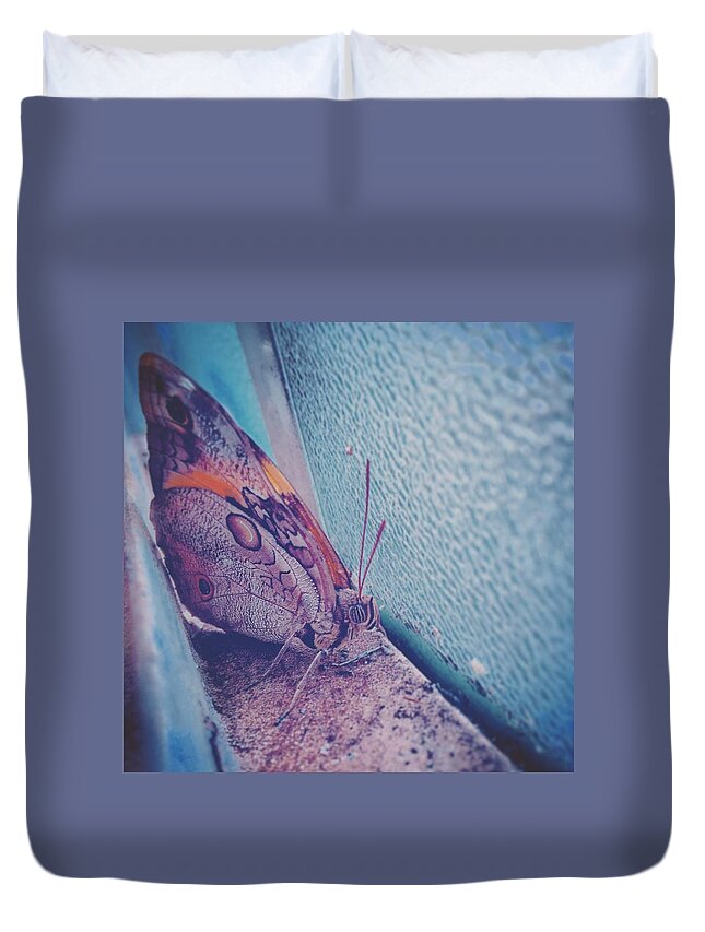 Closeup Duvet Cover featuring the photograph Butterfly by Lean P