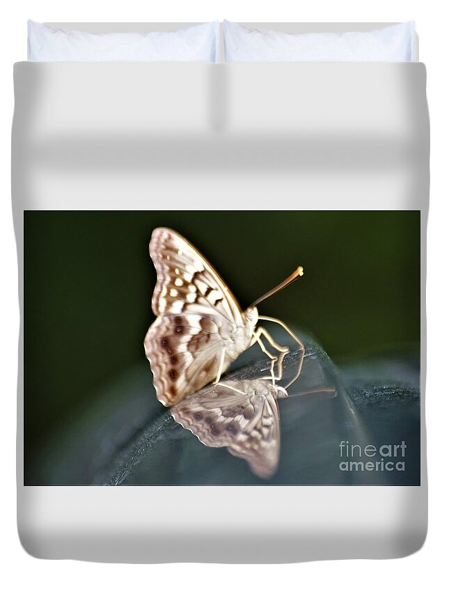 Butterflies Duvet Cover featuring the photograph Butterfly on my car2 by Merle Grenz
