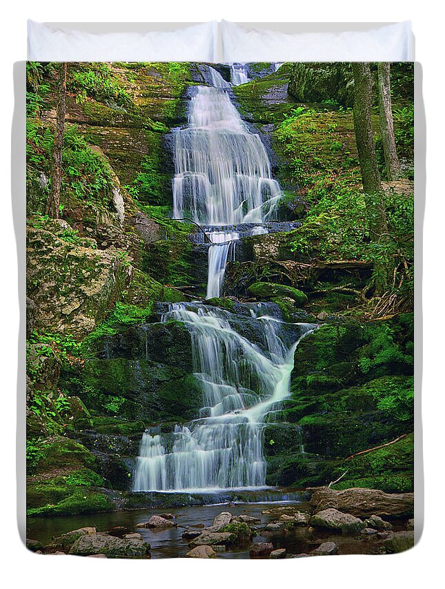 Buttermilk Falls Duvet Cover featuring the photograph Buttermilk Falls 5 by Raymond Salani III