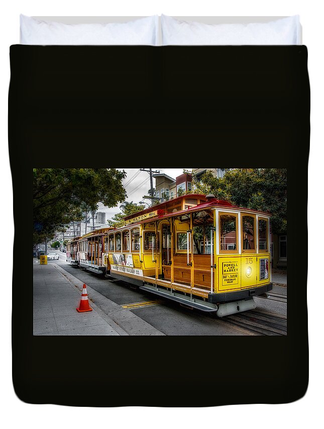 California Duvet Cover featuring the photograph Cable Car by Patrick Boening