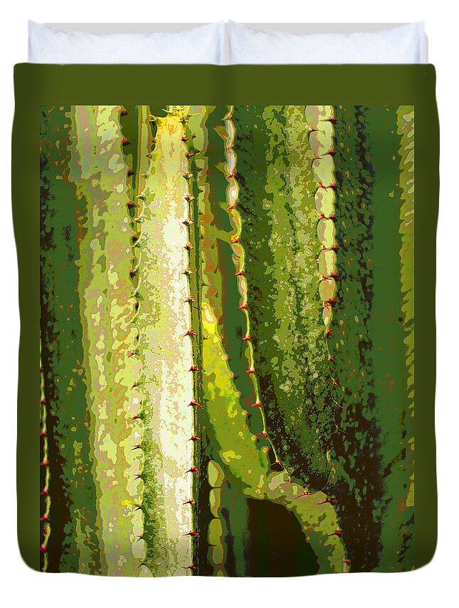 Cacti Duvet Cover featuring the photograph Cacti Sculpture by Suzanne Powers