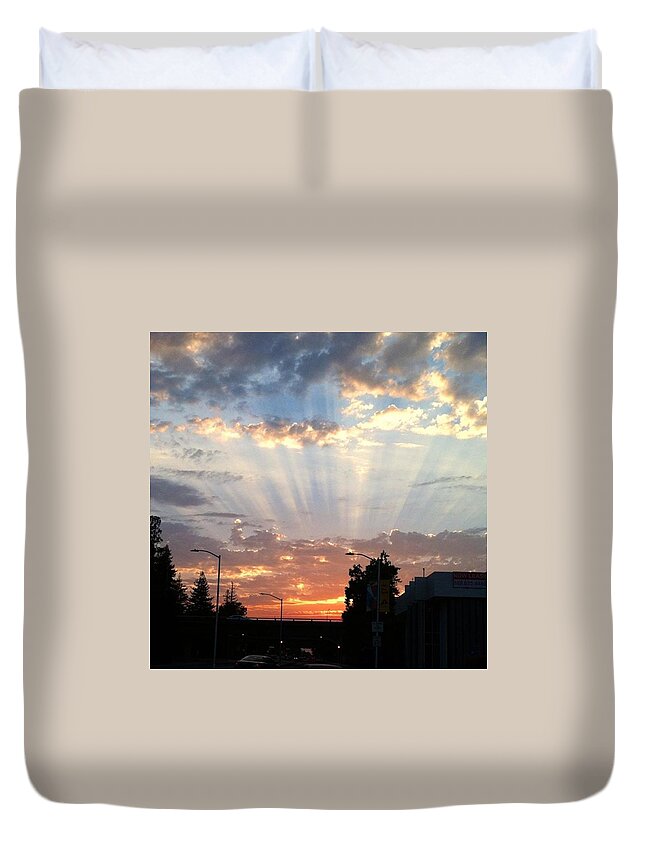 Sunset Duvet Cover featuring the photograph #california #sunset #nature by Jennifer Beaudet