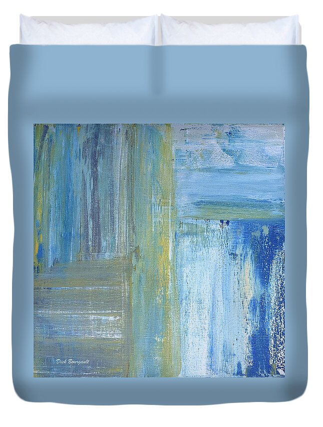 Abstract Duvet Cover featuring the painting Calm by Dick Bourgault