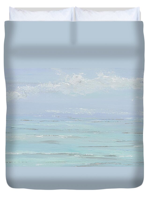 Ocean Duvet Cover featuring the painting Misty Morning by Tamara Nelson