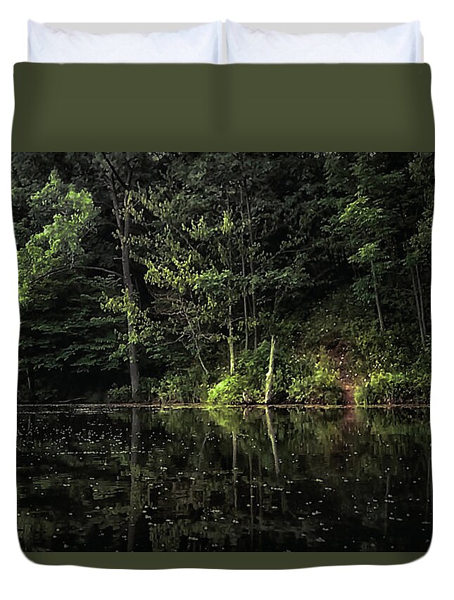 Lakes Duvet Cover featuring the photograph Calm Waters by Elaine Malott