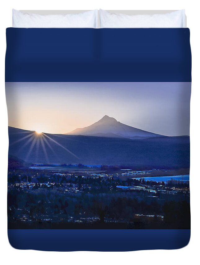 Sunrise Duvet Cover featuring the photograph Camas Sunrise by John Christopher