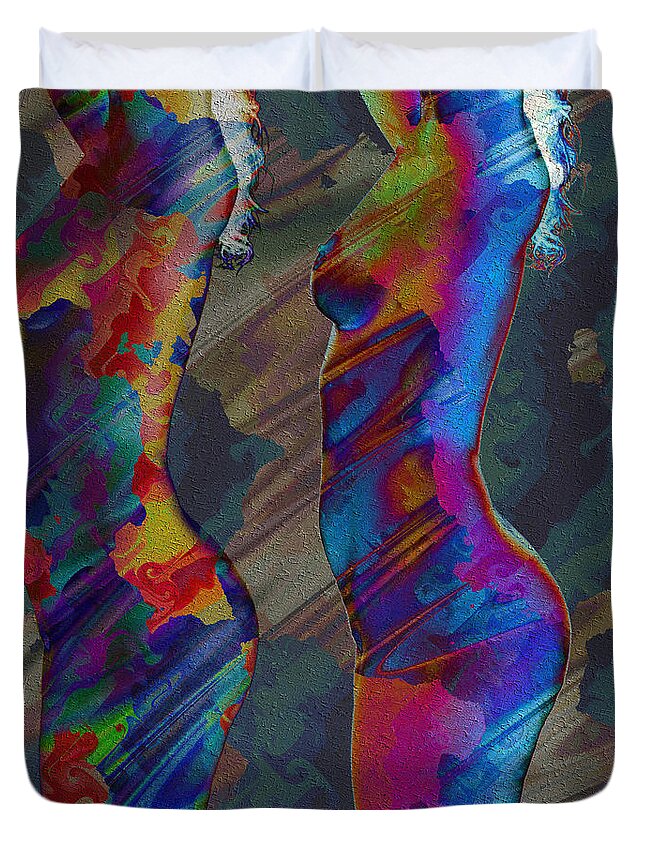 Camouflage Duvet Cover featuring the mixed media Camouflage by Kiki Art