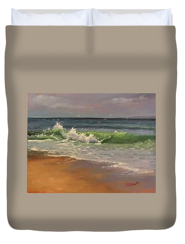 Summer Duvet Cover featuring the painting Can You Hear It by Laura Lee Zanghetti