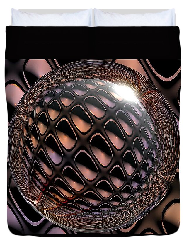 Sphere Duvet Cover featuring the digital art Can You Hear Me Now- by Robert Orinski