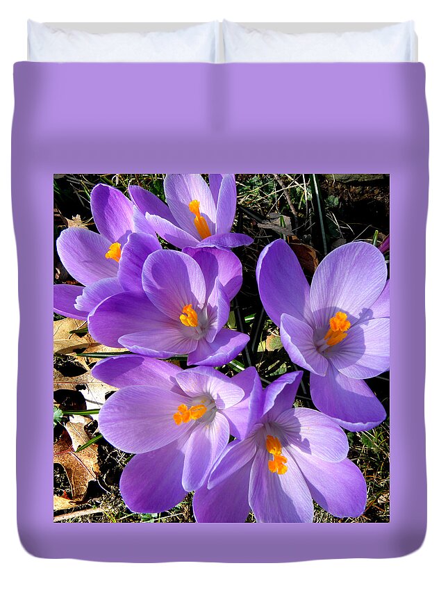 Spring Duvet Cover featuring the photograph Can you say PURPLE by Kim Galluzzo Wozniak