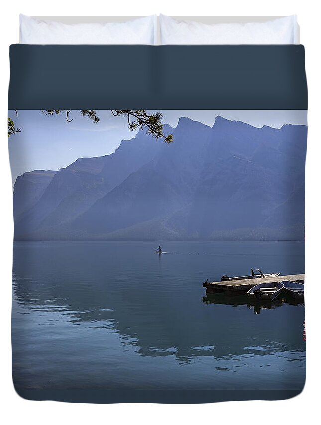 Canadian Serenity Duvet Cover featuring the photograph Canadian Serenity by Angela Stanton