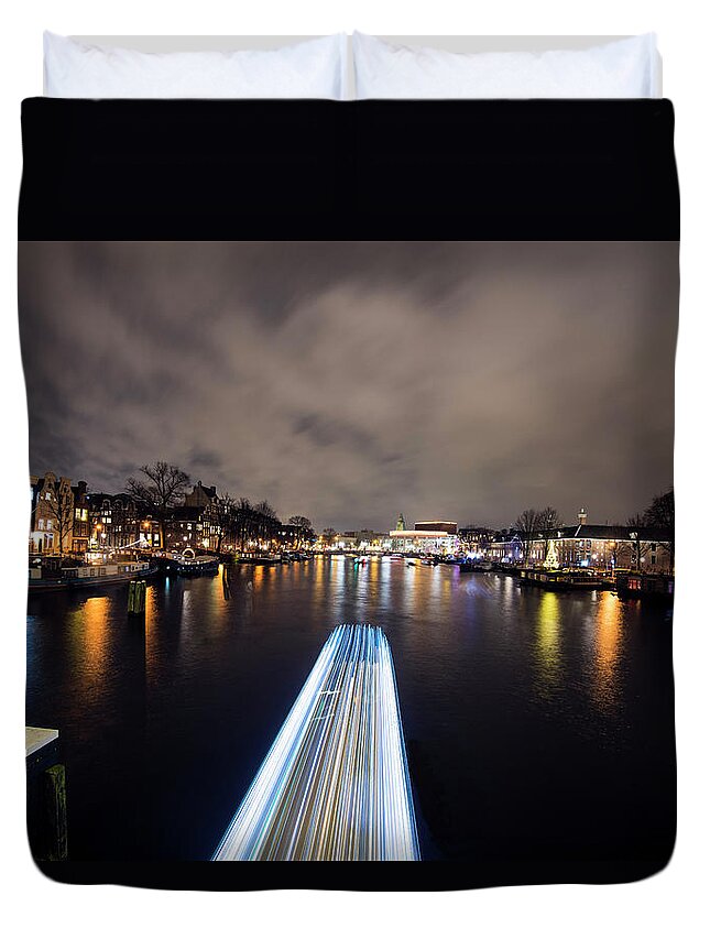 Travel Duvet Cover featuring the photograph Canal Streaking I by Matt Swinden