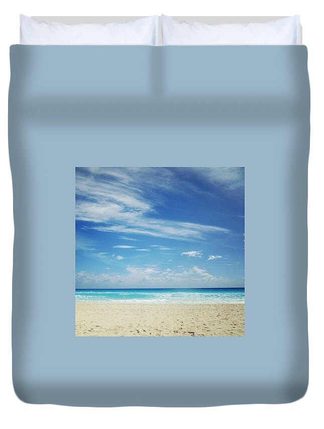 Caribbean Duvet Cover featuring the photograph Cancun, Mexico by Samantha Leal