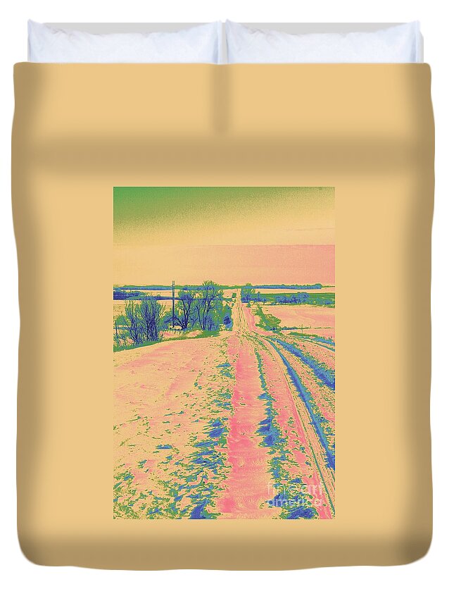 Landscape Duvet Cover featuring the photograph Candy Land by Julie Lueders 