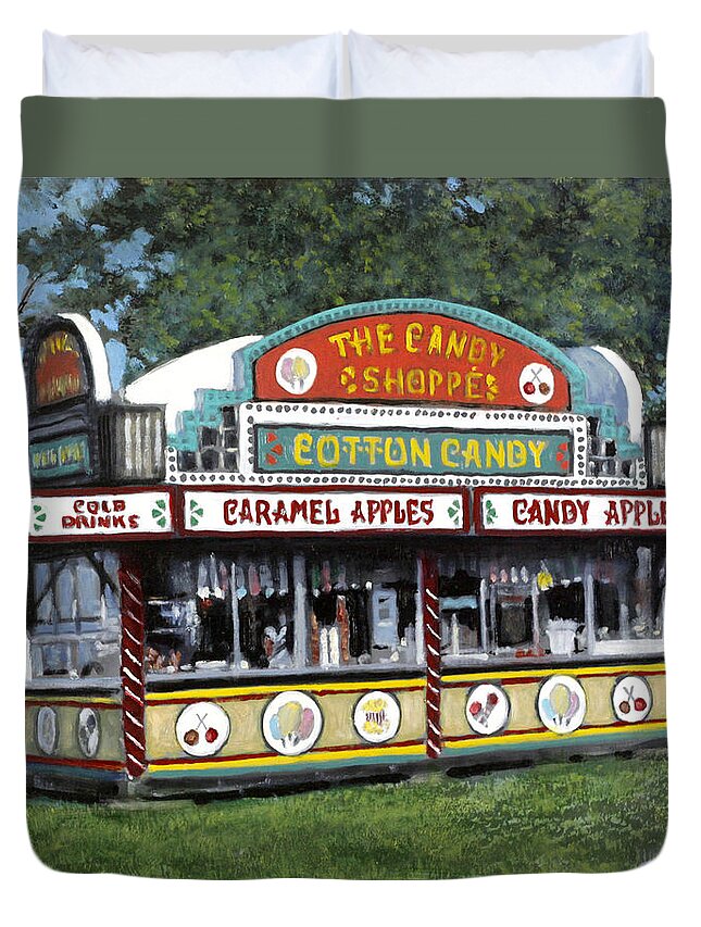 Carnival Paintings Duvet Cover featuring the painting Candy Shoppe by David Zimmerman