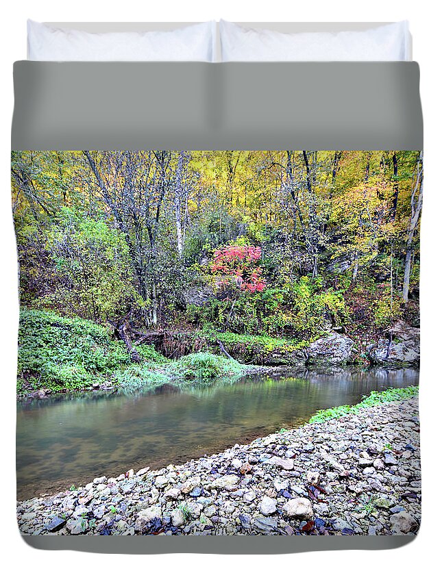 River Duvet Cover featuring the photograph Canyon Autumn by Bonfire Photography