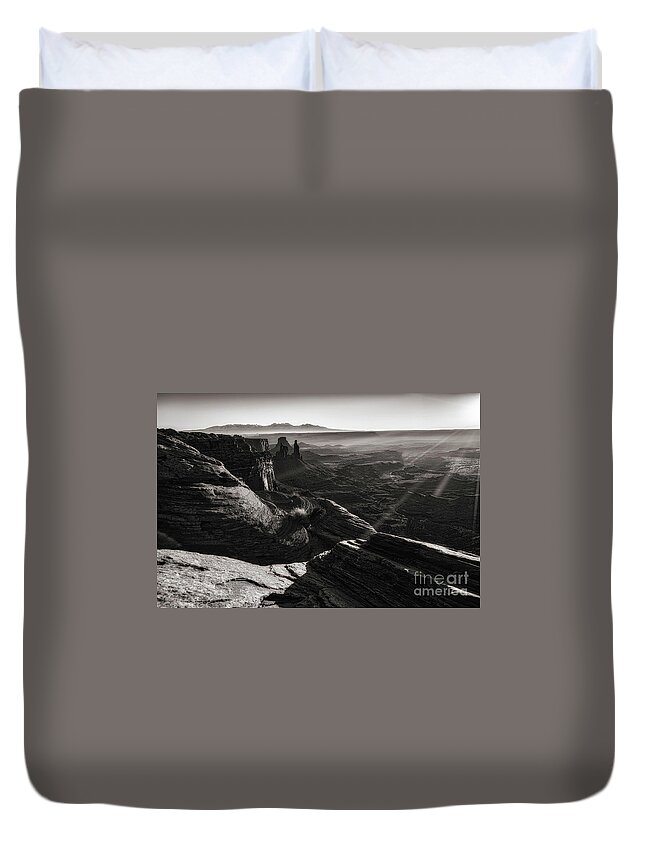 Sunbeams Duvet Cover featuring the photograph Canyon Sunbeams by Kristal Kraft