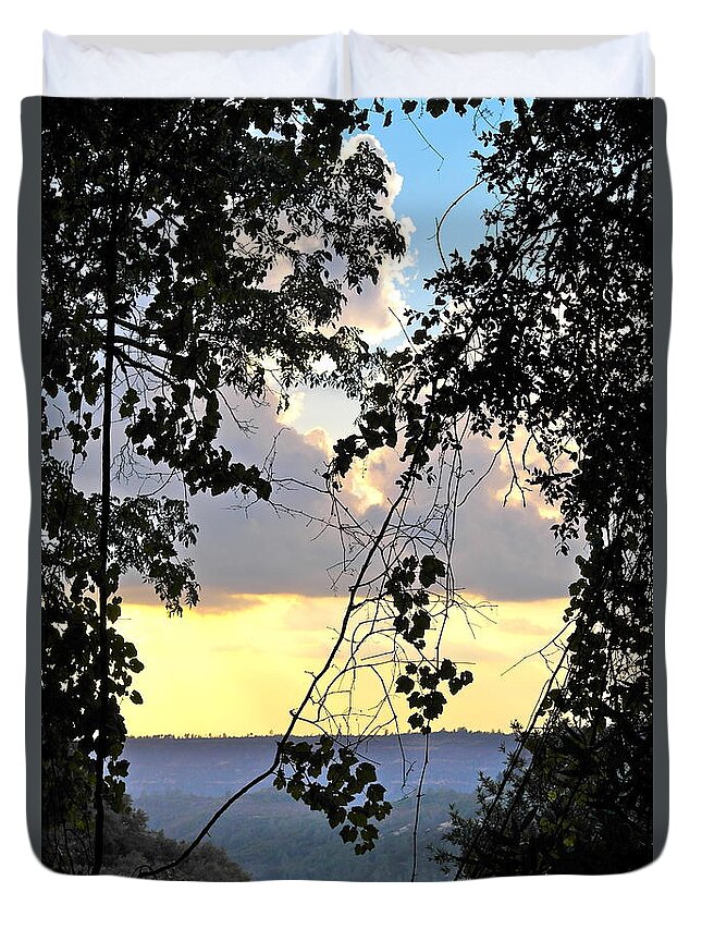 Landscape Duvet Cover featuring the photograph Canyon Sunset by Michele Myers