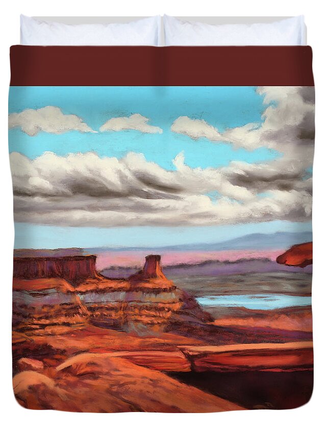 Landscape Duvet Cover featuring the painting Canyonlands Vista by Sandi Snead