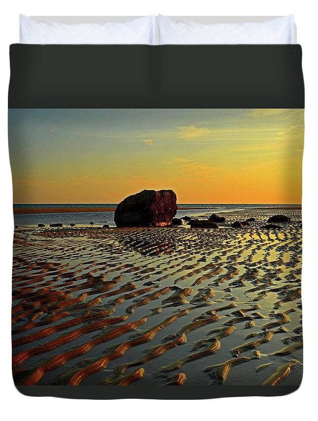 Cape Cod Bay Duvet Cover featuring the photograph Cape Cod Dawning by Dianne Cowen Cape Cod Photography