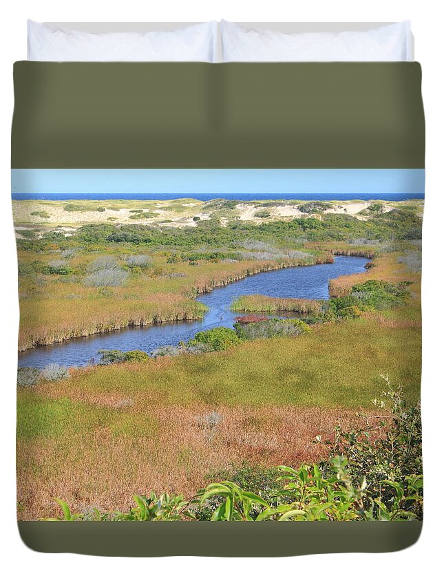 Cape Cod Duvet Cover featuring the photograph Cape Cod National Seashore Small Swamp Trail Early Autumn by John Burk