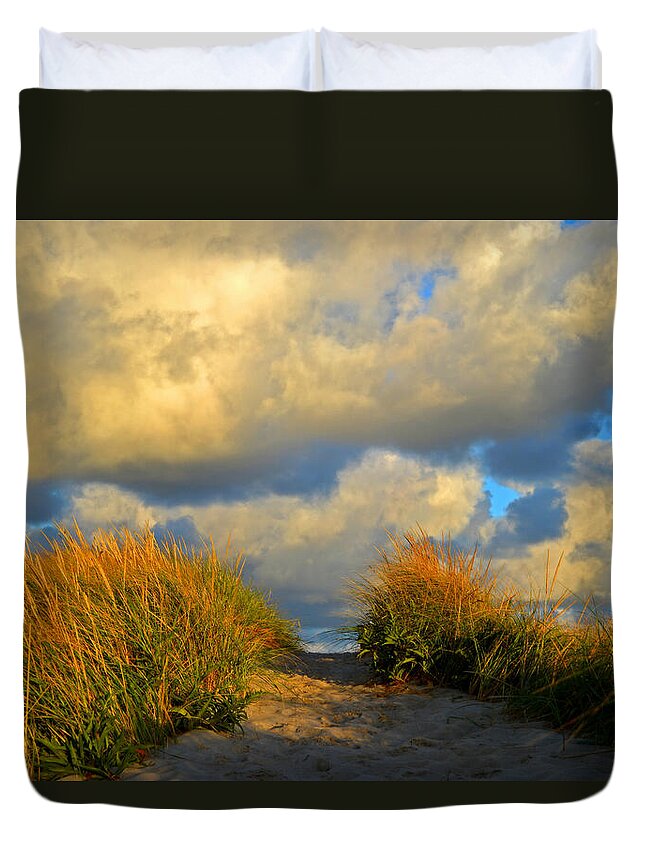 Dennis Duvet Cover featuring the photograph Cape Cod Sand Dunes by Dianne Cowen Cape Cod Photography