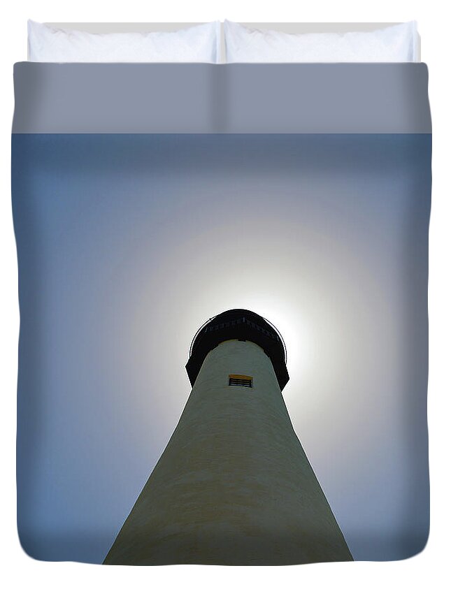 Delray Duvet Cover featuring the photograph Cape Florida Light In The Sun by Ken Figurski