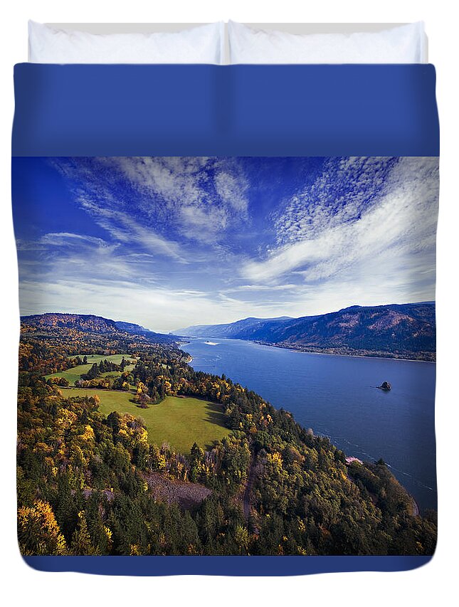 Water Duvet Cover featuring the photograph Cape Horn Fall View by John Christopher