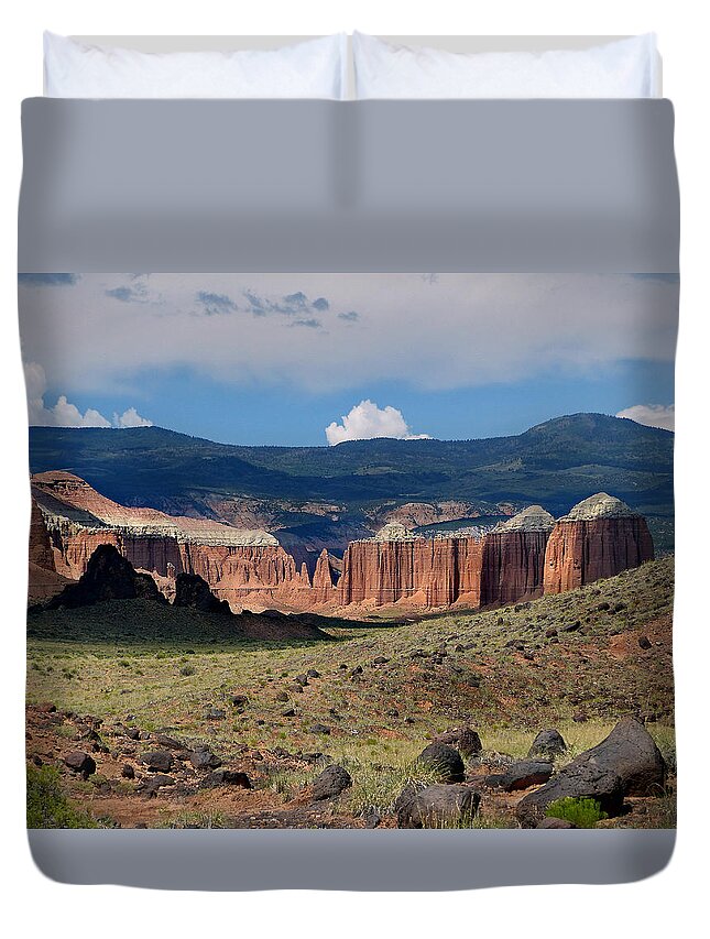 Capital Reef National Park Duvet Cover featuring the photograph Capital Reef-Cathedral Valley 45 by JustJeffAz Photography