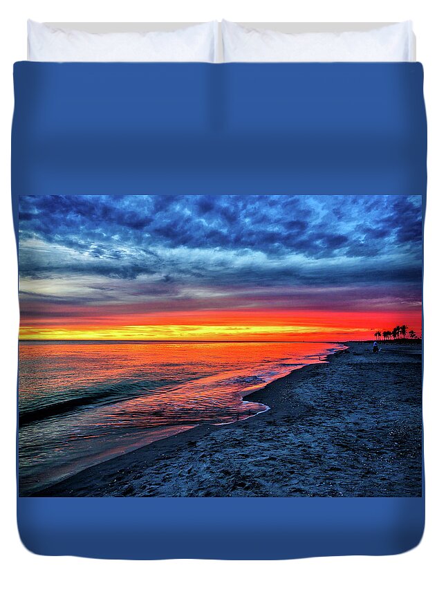 Captiva Island Duvet Cover featuring the photograph Captiva Island Sunset by Louis Dallara